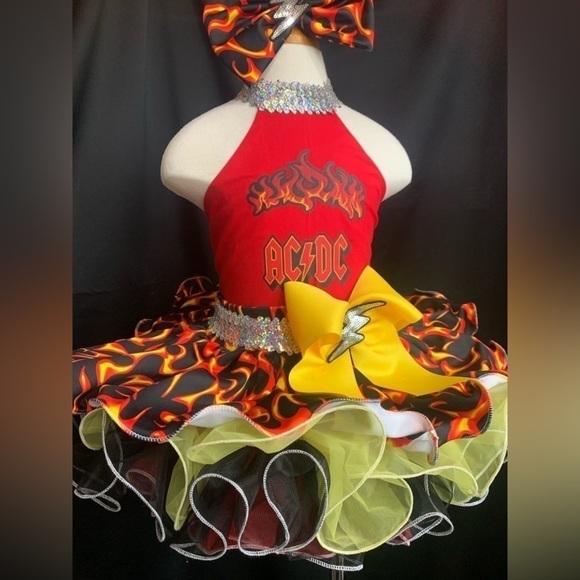 AC/DC outfit of choose pageant dress size 4-6 child - Picture 5 of 6